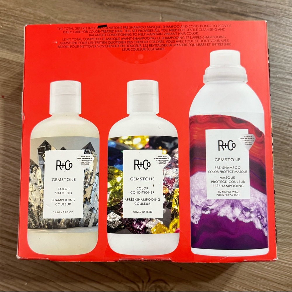 R+Co Gemstone Color Shampoo and Conditioner Trio - Red and White - Picture 1 of 2